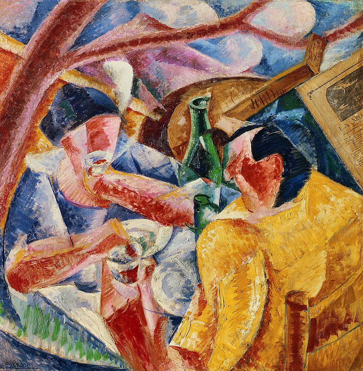 Bajo la pérgola en Nápoles, 1914 de Umberto Boccioni