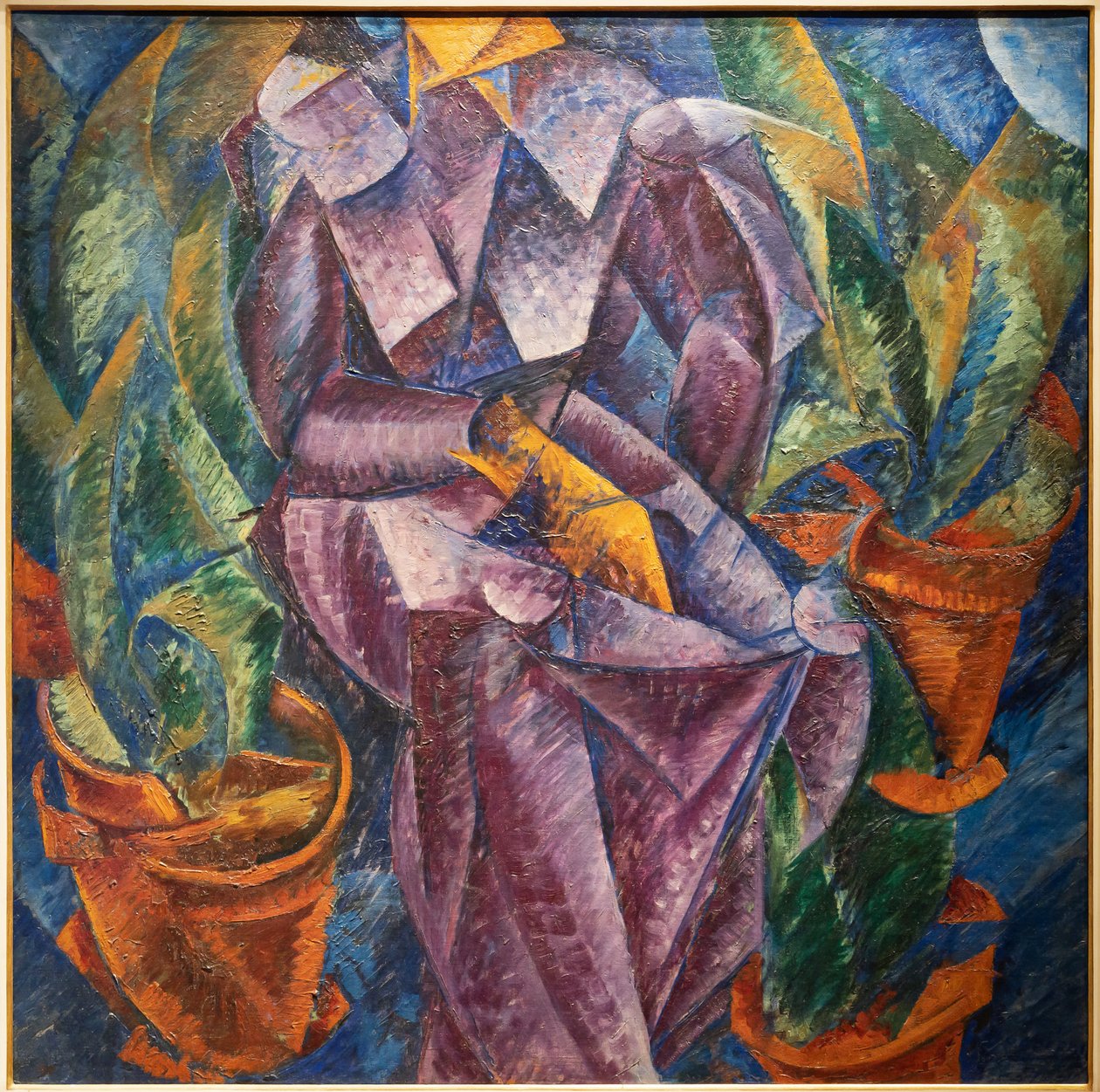 Costrucción perpendicular en espiral. Mujer sentada de Umberto Boccioni