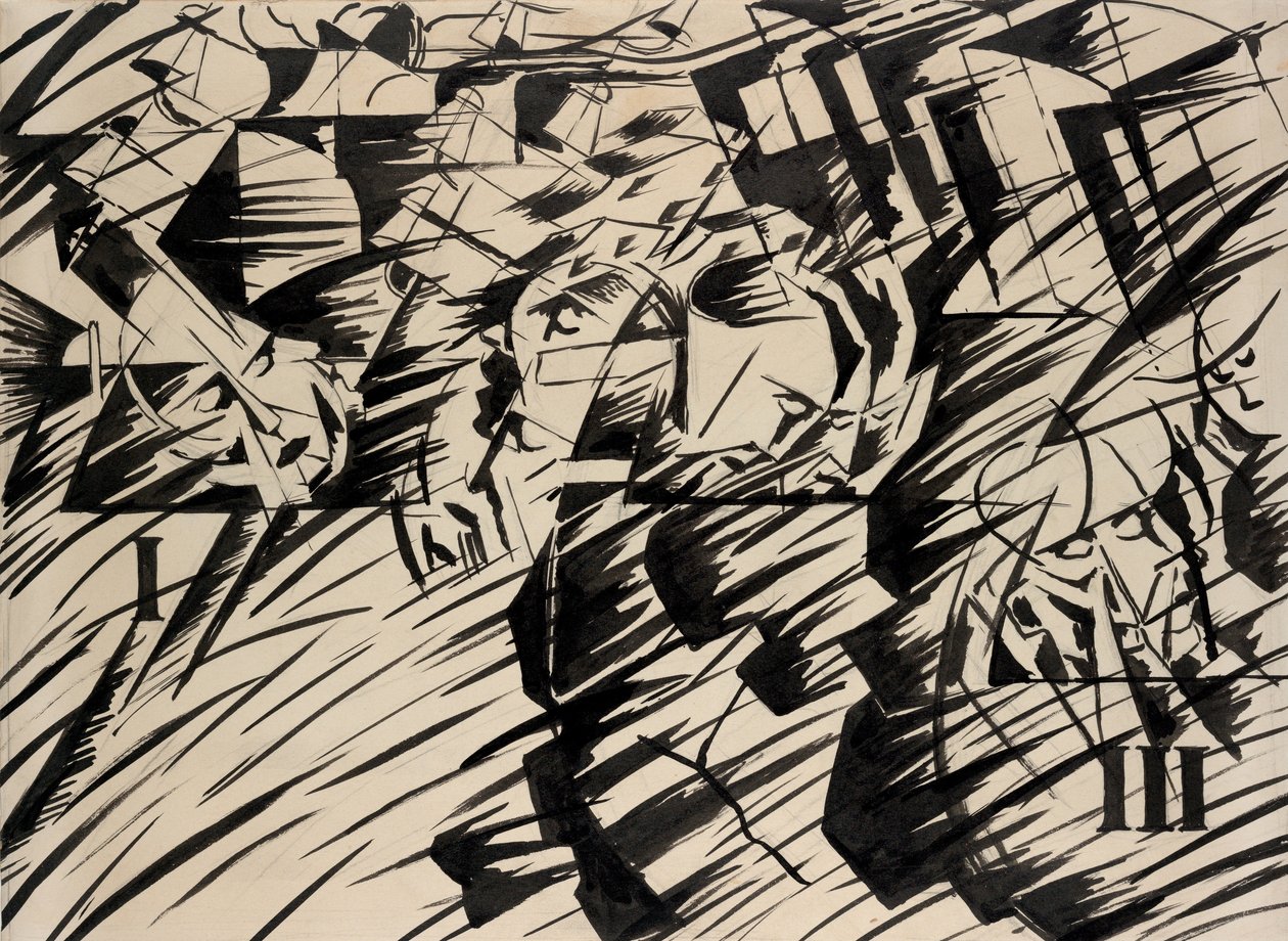 Estados de ánimo: Los que se van, 1912 de Umberto Boccioni