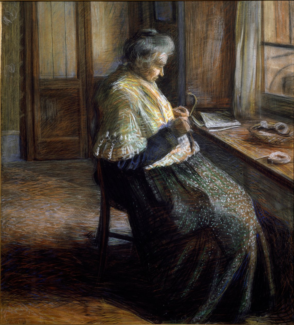 La madre (retrato de una mujer anciana) de Umberto Boccioni