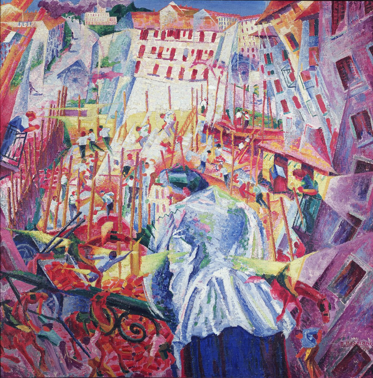 La calle entra en la casa, 1911 de Umberto Boccioni