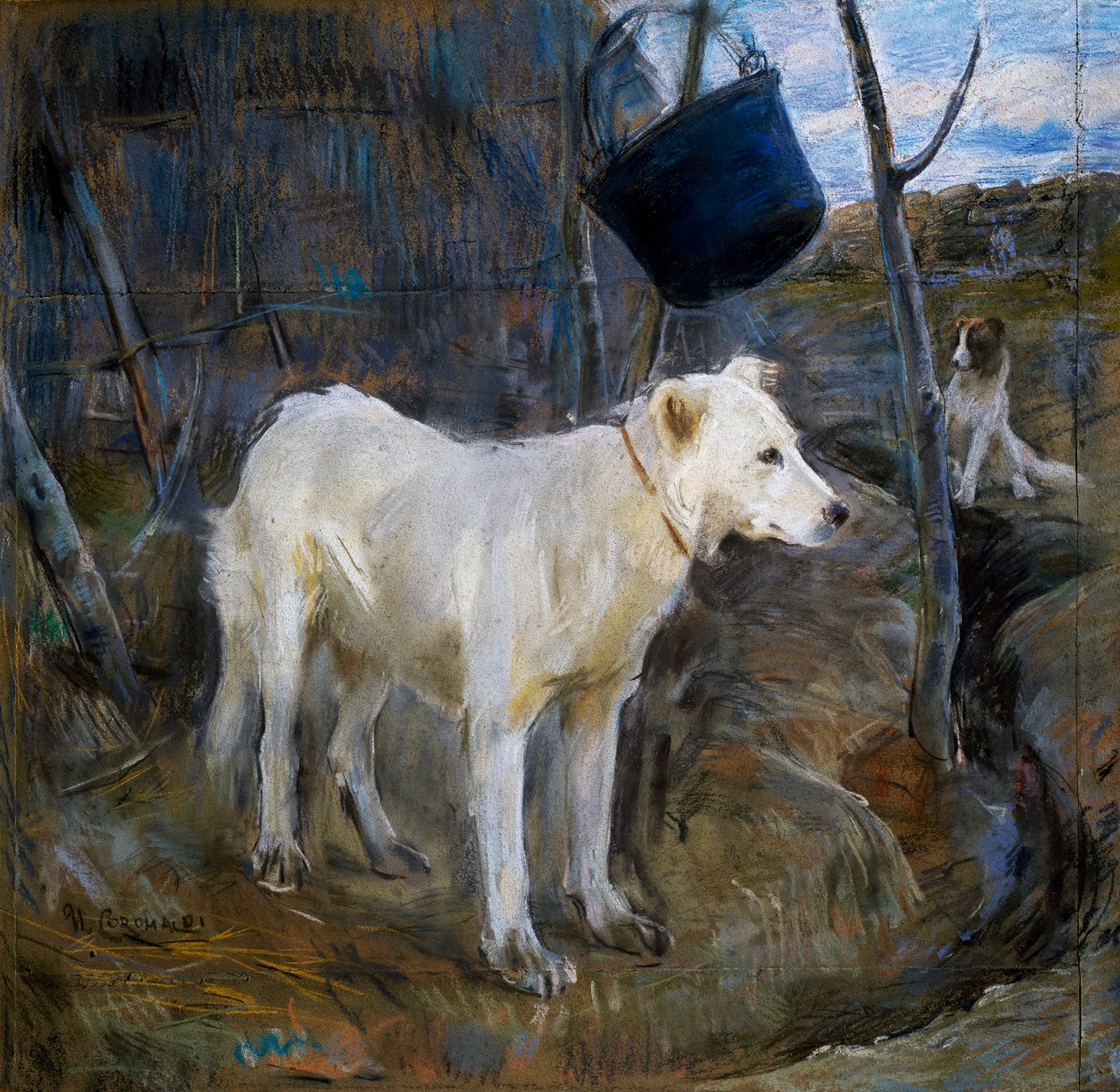 Guardia de Procolo, pintura de Umberto Coromaldi (1870-1948). Italia de Umberto Coromaldi