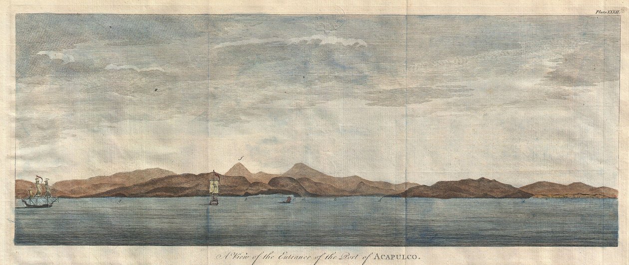 Vista de la entrada del puerto de Acapulco de Unbekannt Unbekannt
