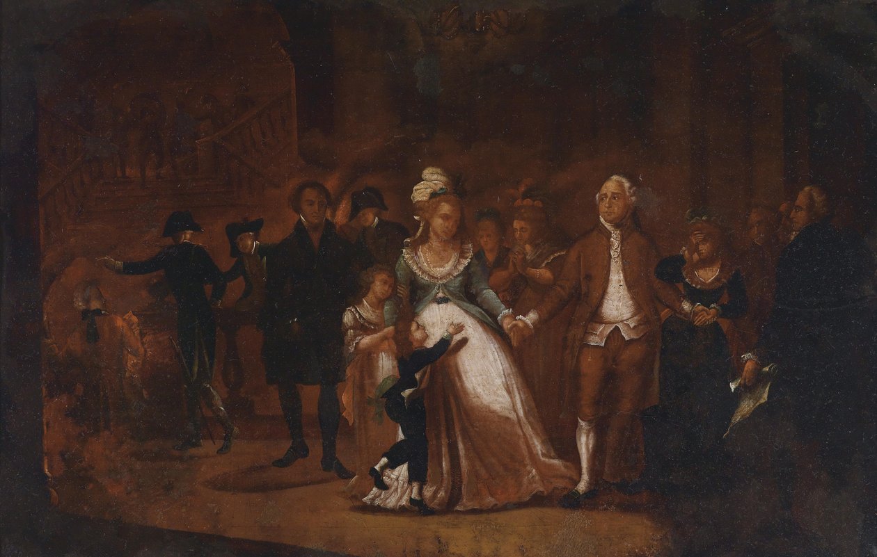 Despedida del rey Luis XVI de su familia en el Temple de Unbekannt Unbekannt