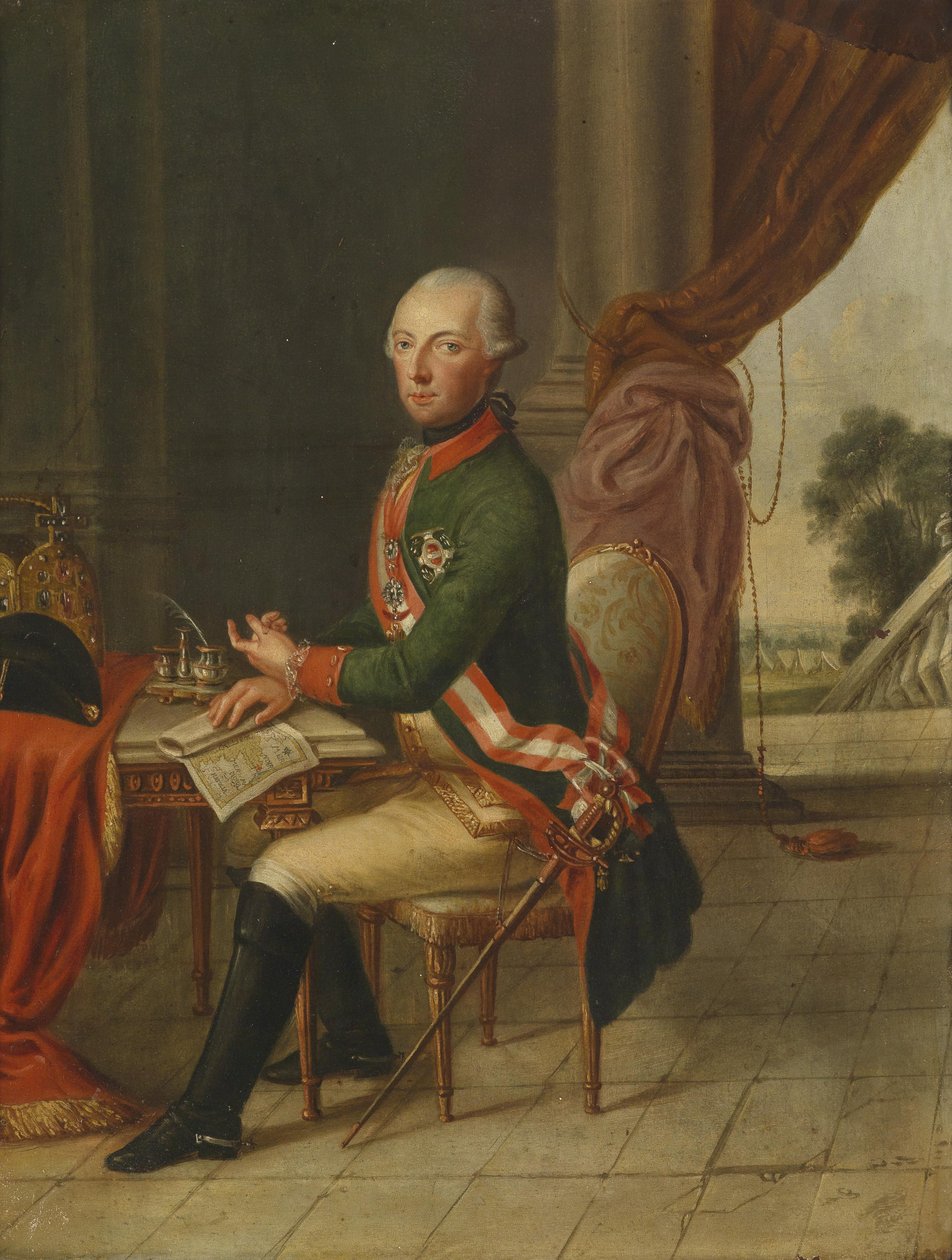 Retrato del emperador José II en su escritorio de Unbekannt Unbekannt