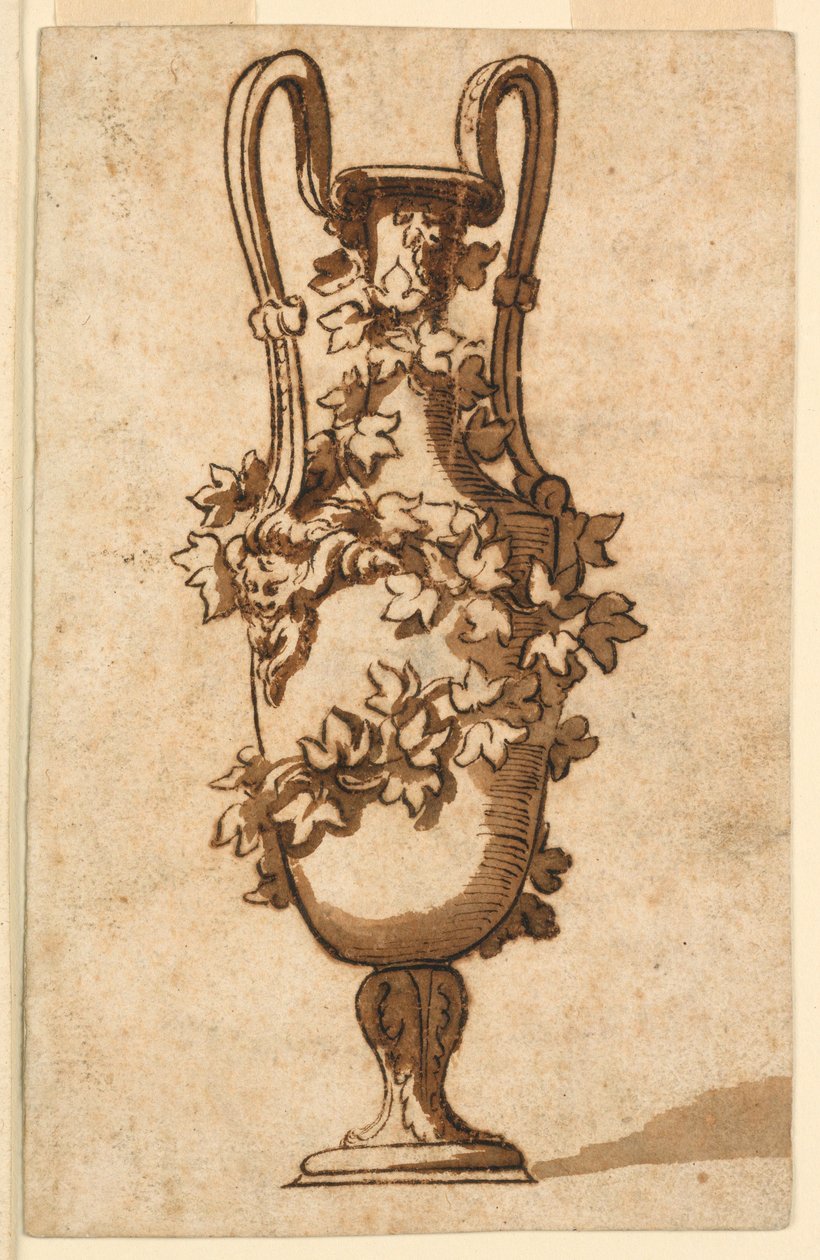 Dibujo, Diseño para un jarrón decorativo, 1750-1800 de Unbekannt Unbekannt