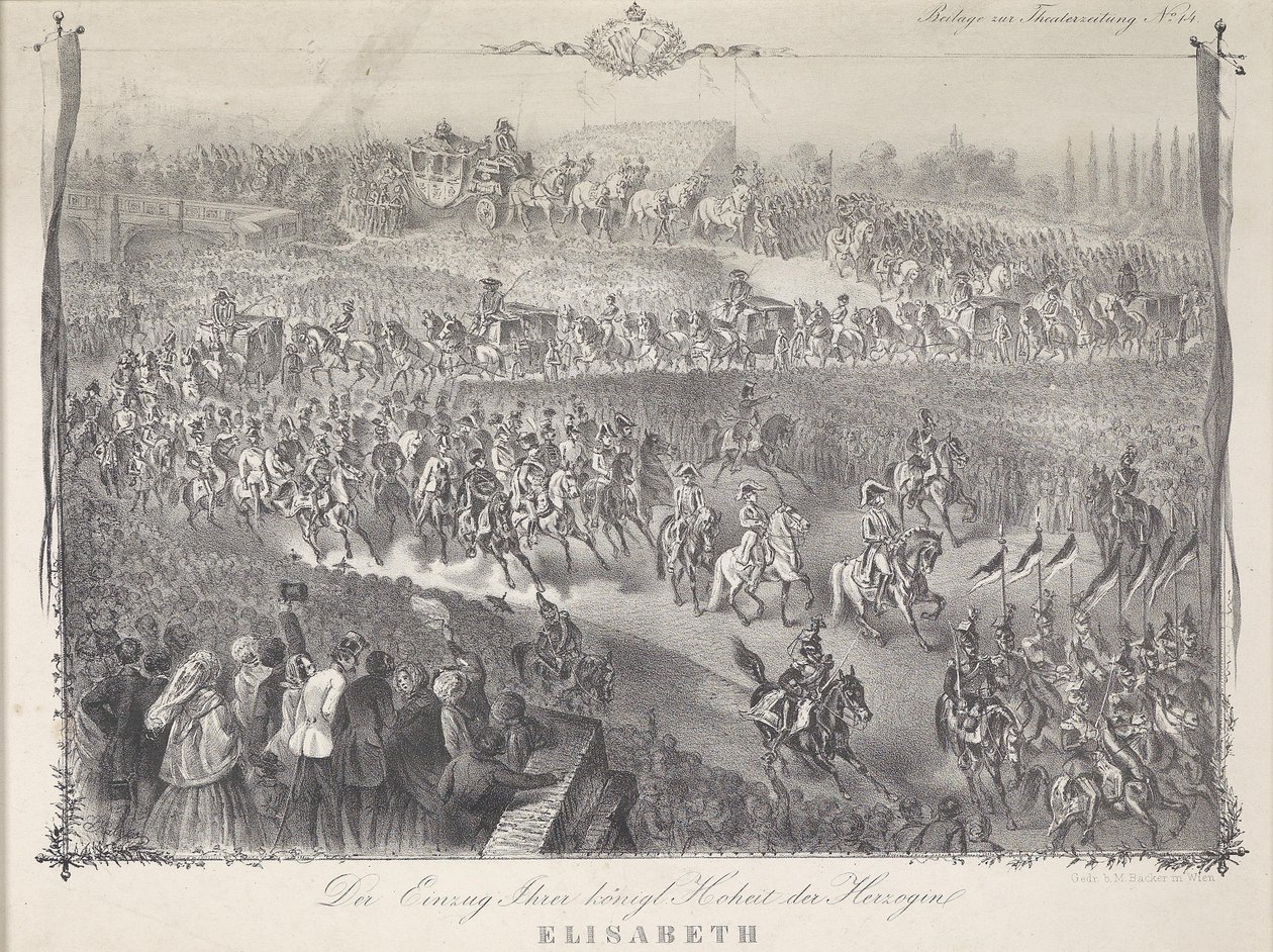 Entrada de Su Alteza Real la Duquesa Isabel en Baviera en Viena 1854 de Unbekannt Unbekannt