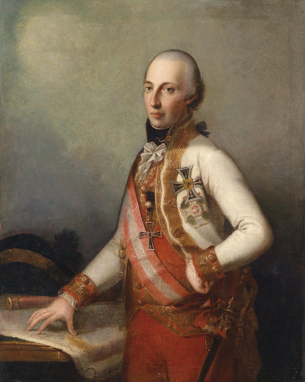 Mariscal de campo Archiduque Carlos en uniforme con la Gran Cruz de la Orden Militar de María Teresa y las insignias de un Gran Maestre de la Orden Teutónica de Unbekannt Unbekannt