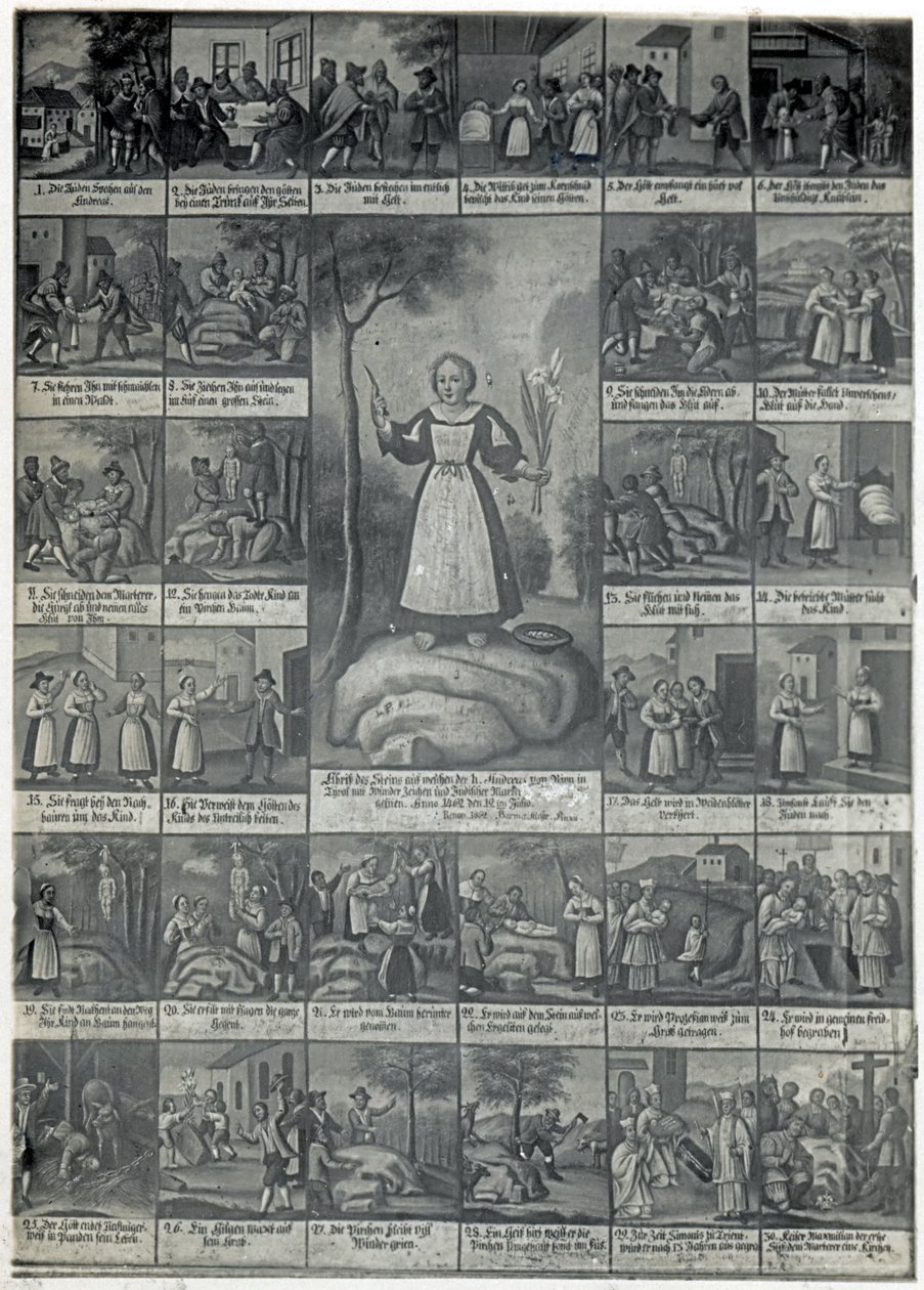 Historia de asesinato ritual judío representada en la iglesia de Judenstein, Austria de Unbekannt Unbekannt