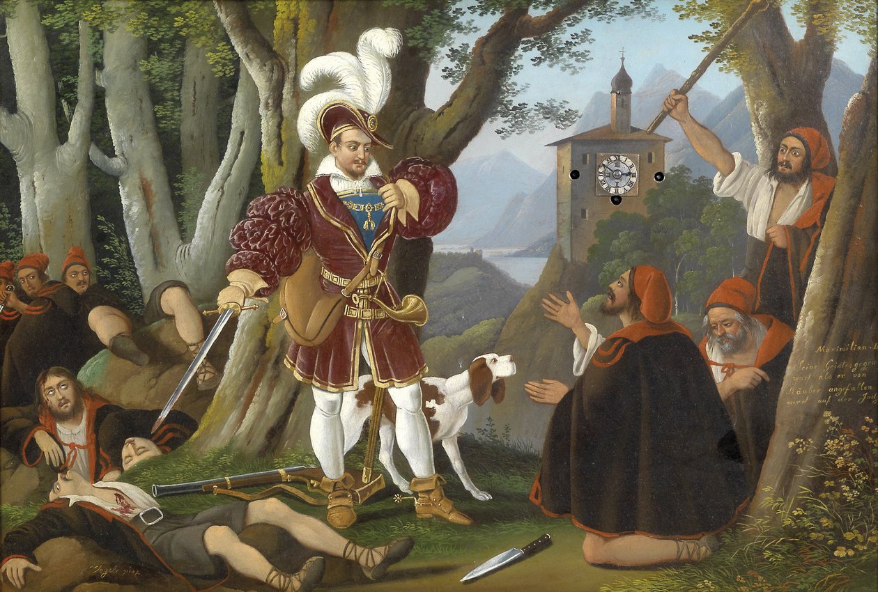 Emperador Maximiliano I con los ladrones de Unbekannt Unbekannt
