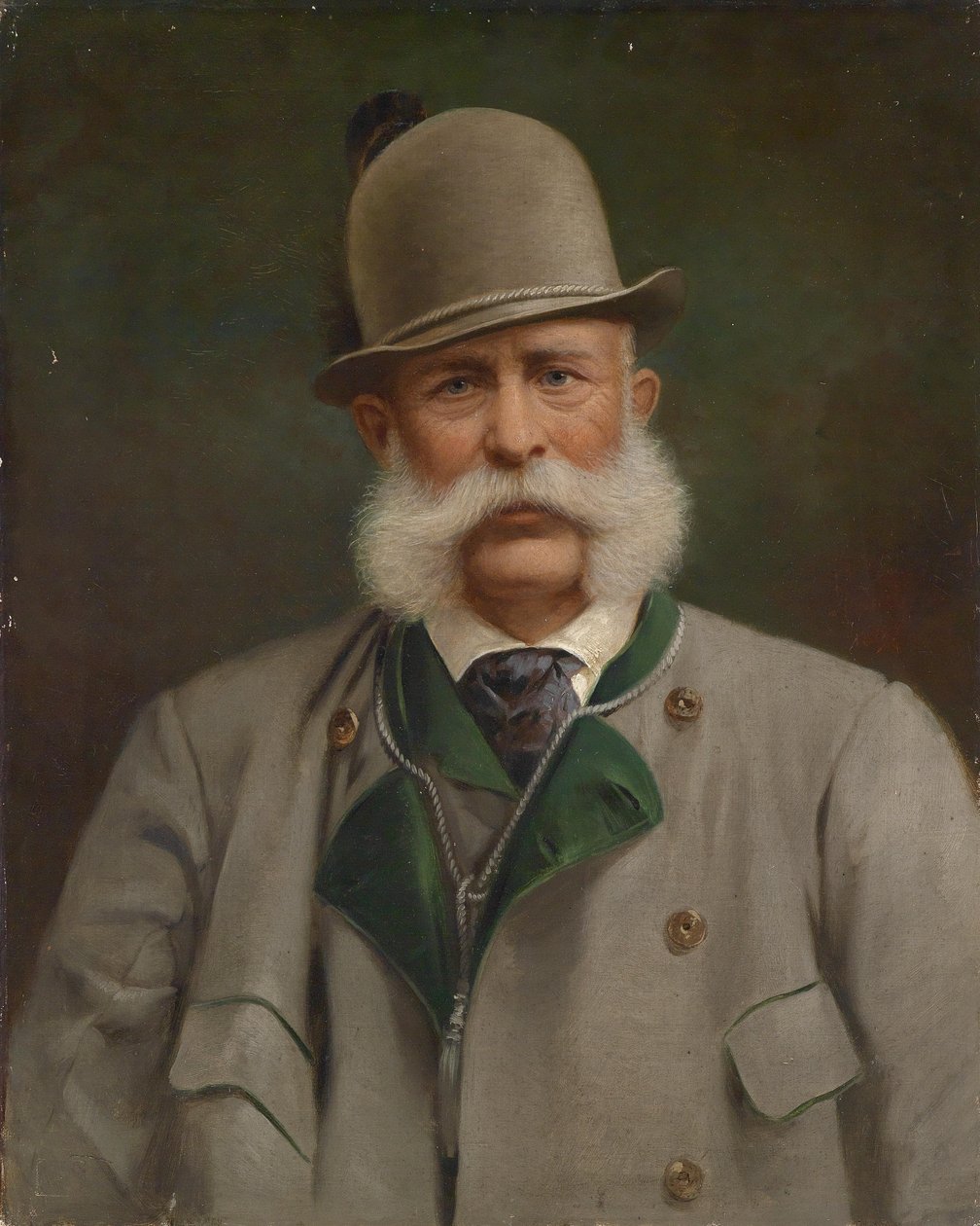Retrato del viejo emperador con traje de caza de Ischl de Unbekannt Unbekannt