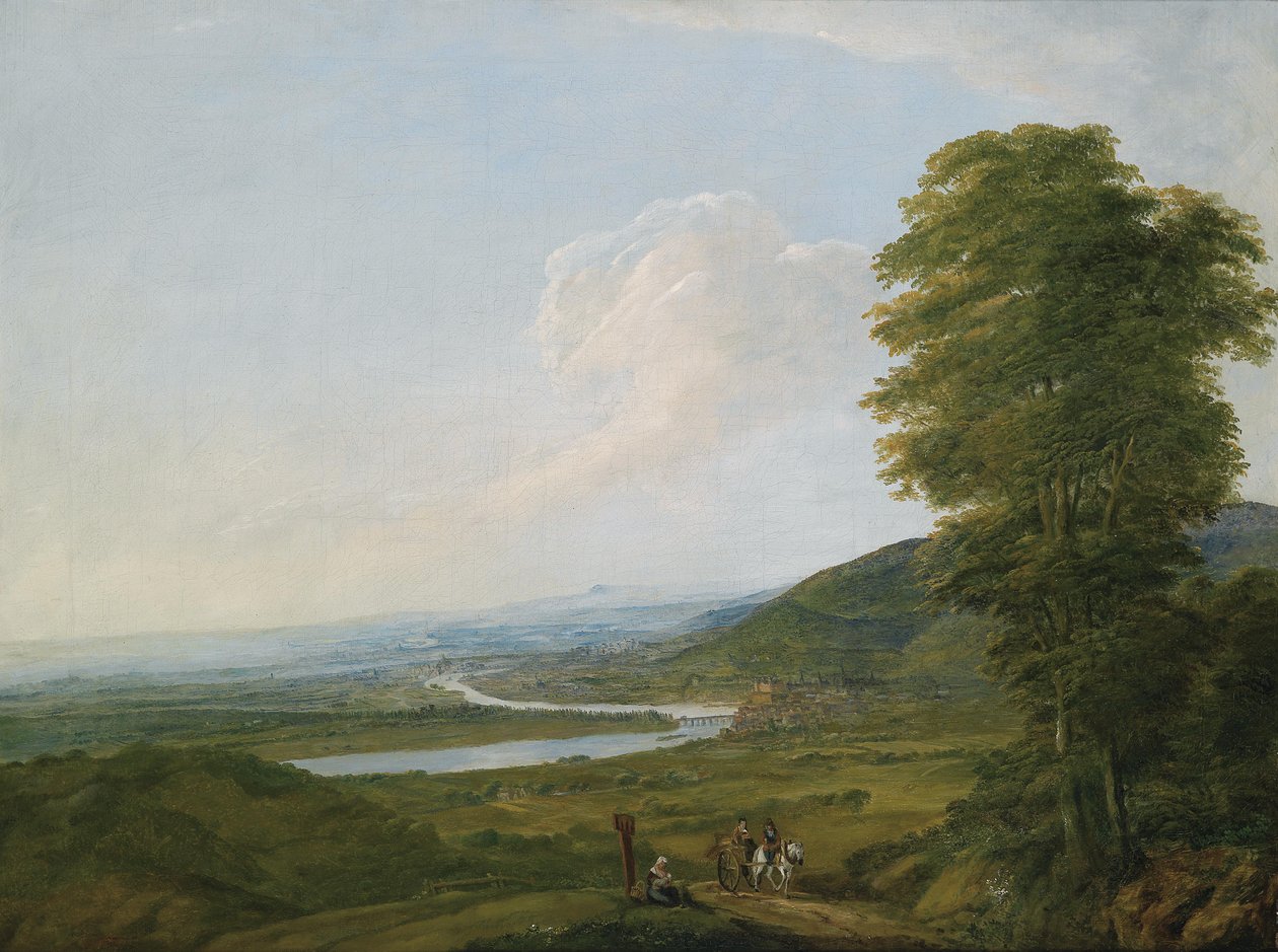 Panorama del Rin en Wiesbaden alrededor de 1790 de Unbekannt Unbekannt