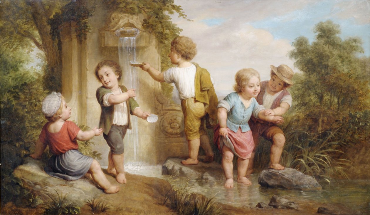 Niños jugando en una fuente de Unbekannt Unbekannt