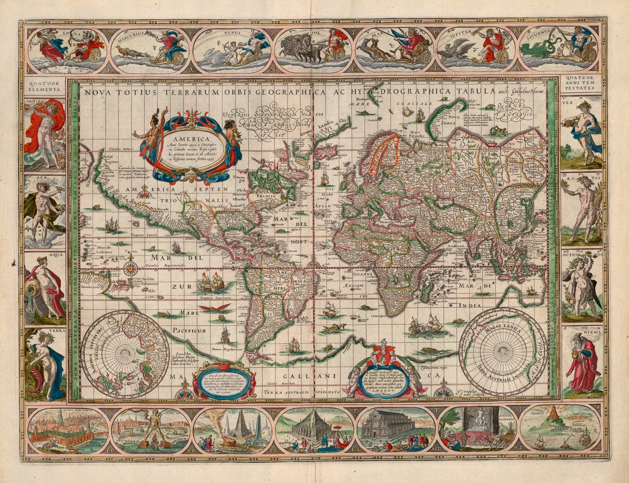 Mapa de la colección de mapas de la Biblioteca Nacional. El mapa fue publicado en (1635) y muestra el mapa del mundo de Unbekannt Unbekannt