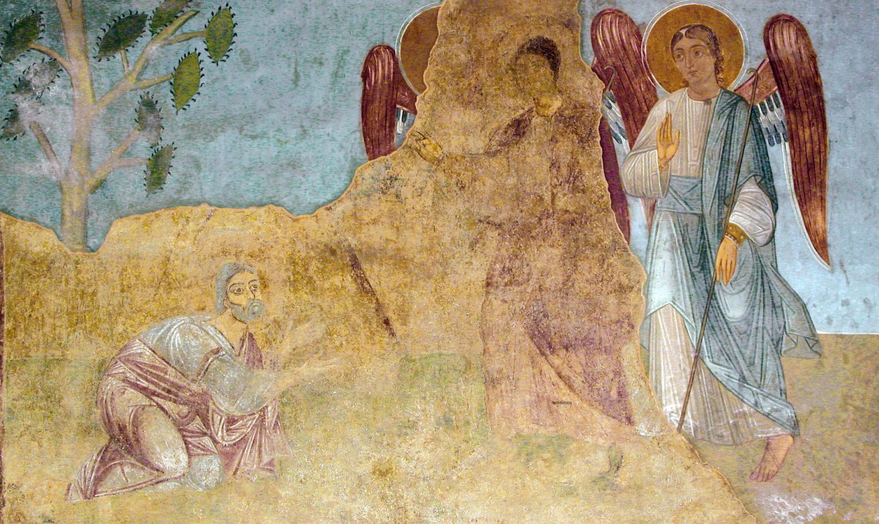 Abraham se encuentra con los tres extraños (la Trinidad del Antiguo Testamento) de Unbekannt Unbekannt