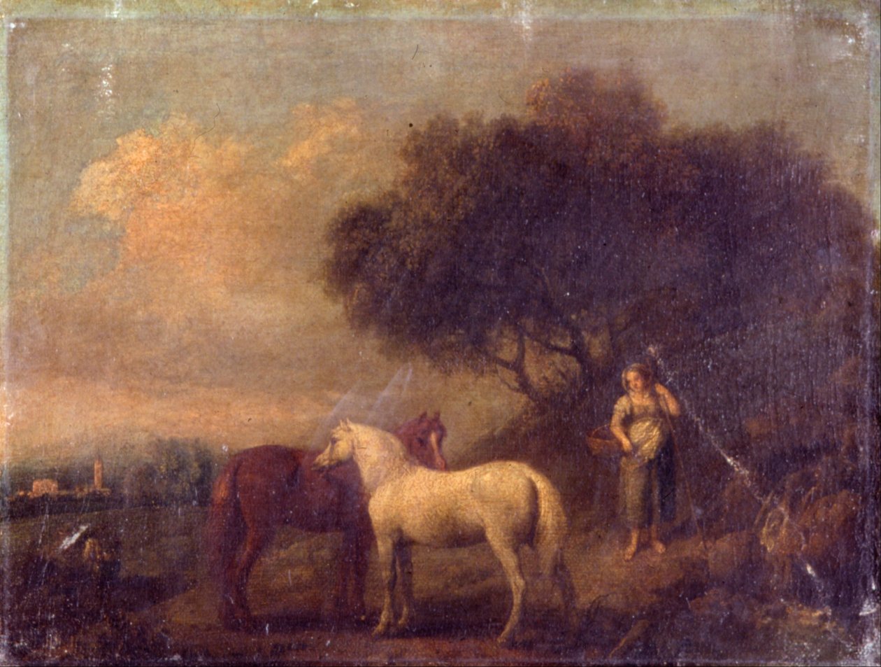 Paisaje con caballos de Unbekannt Unbekannt