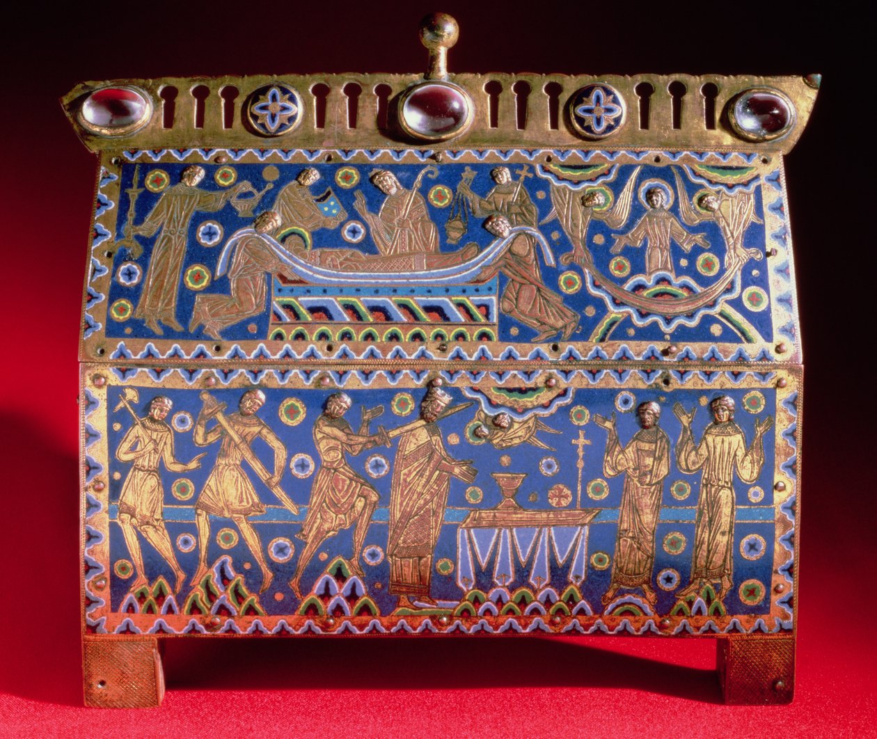 Cofre que contiene los restos de Tomás Becket (c.1118-70), c.1190 (oro, lapislázuli y piedras semipreciosas) de Unbekannt Unbekannt