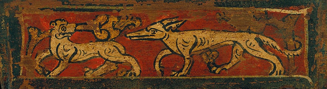 Panel de techo con animales de cuatro patas y motivos vegetales de Unbekannt Unbekannt