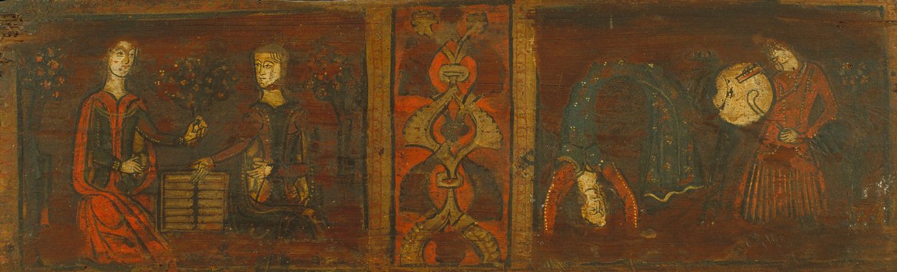 Panel de techo con escenas de galantería y baile de Unbekannt Unbekannt
