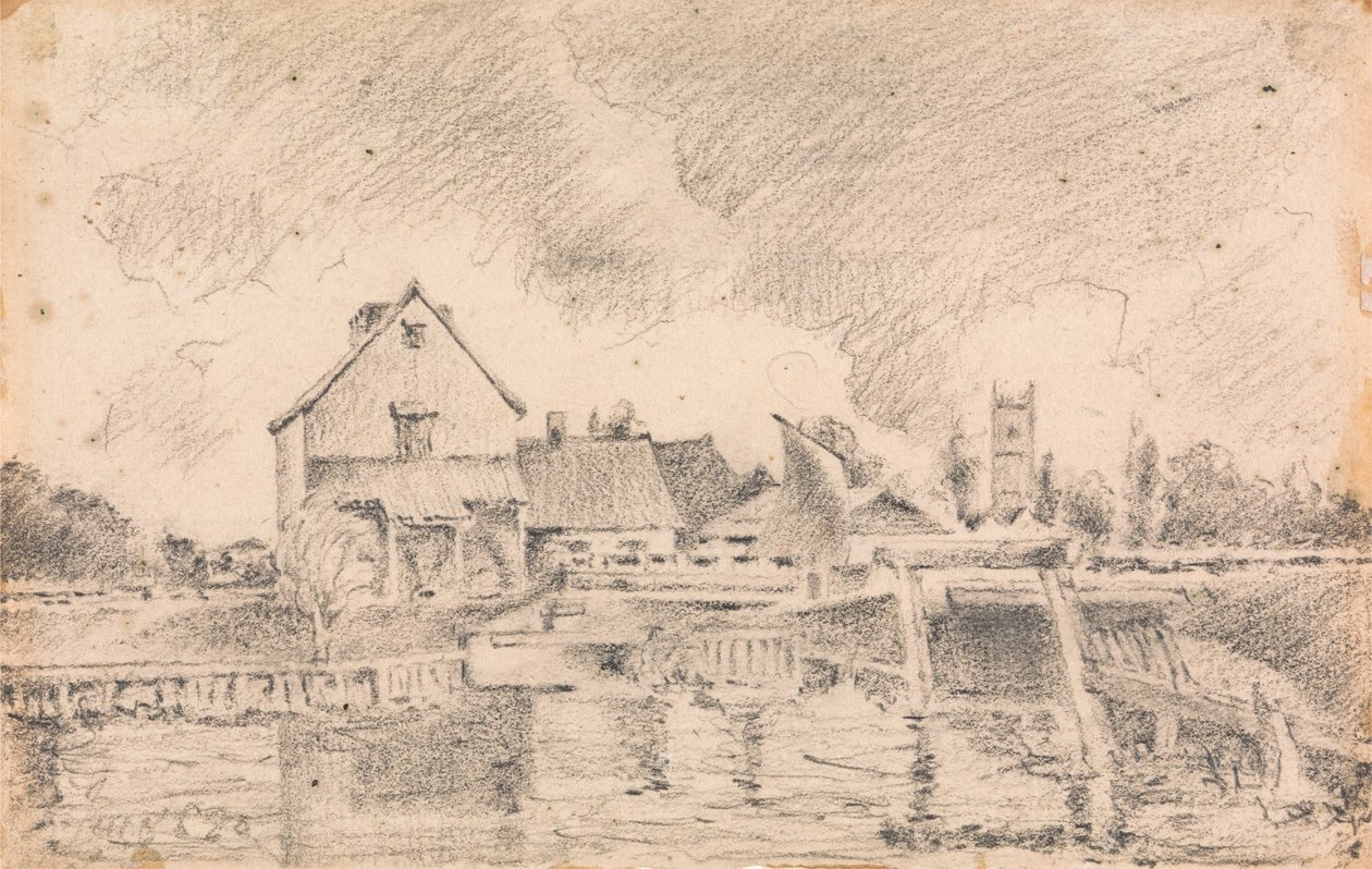 Copia de la pintura de Constable, Dedham Lock y Mill de Unbekannt Unbekannt