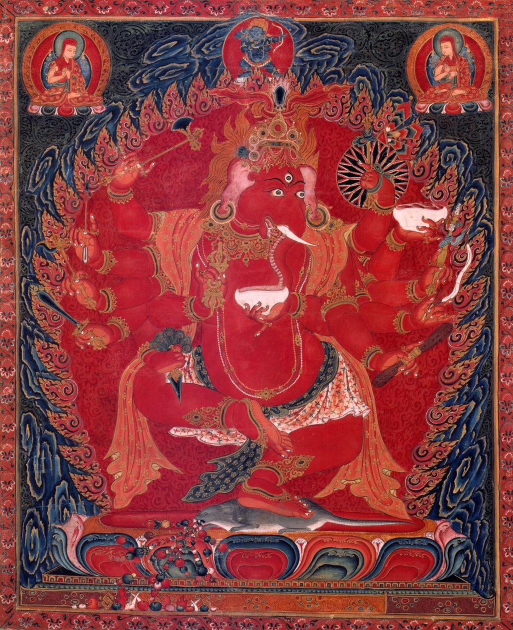 Ganapati rojo danzante de las tres deidades rojas de Unbekannt Unbekannt