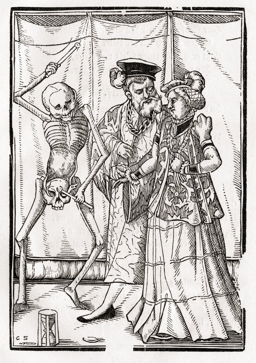 La muerte llega a la duquesa, grabado por Georg Scharffenberg, de 