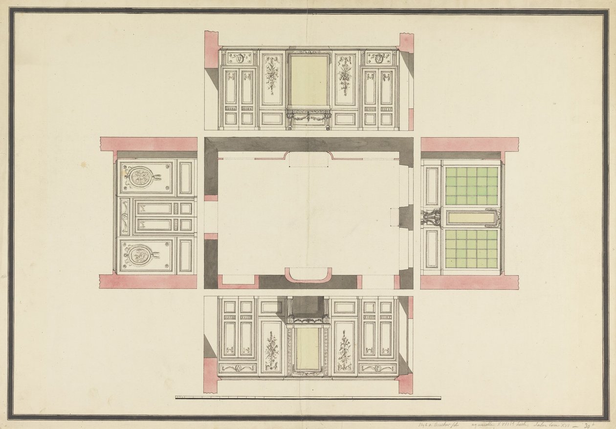 Diseño para cuatro paredes de un salón de Unbekannt Unbekannt