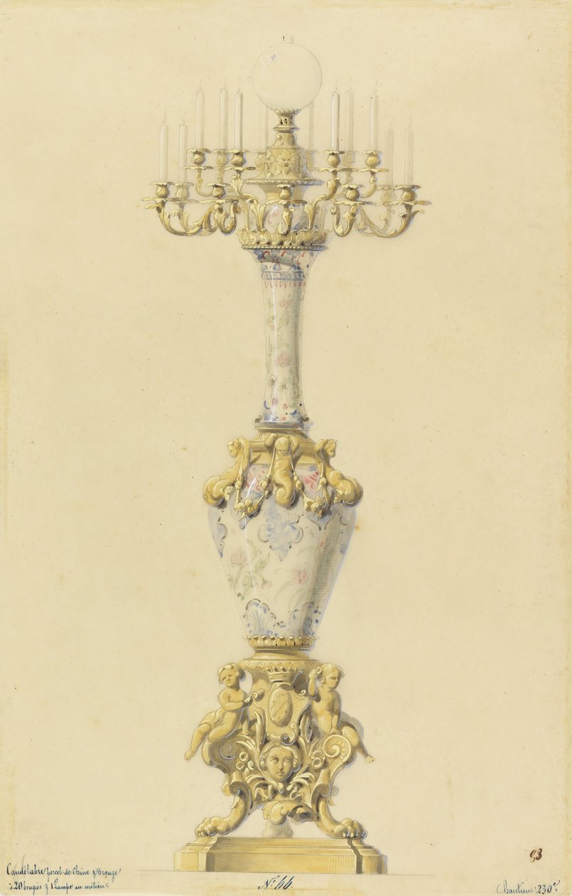 Diseño para una lámpara de gas y candelabro de Unbekannt Unbekannt