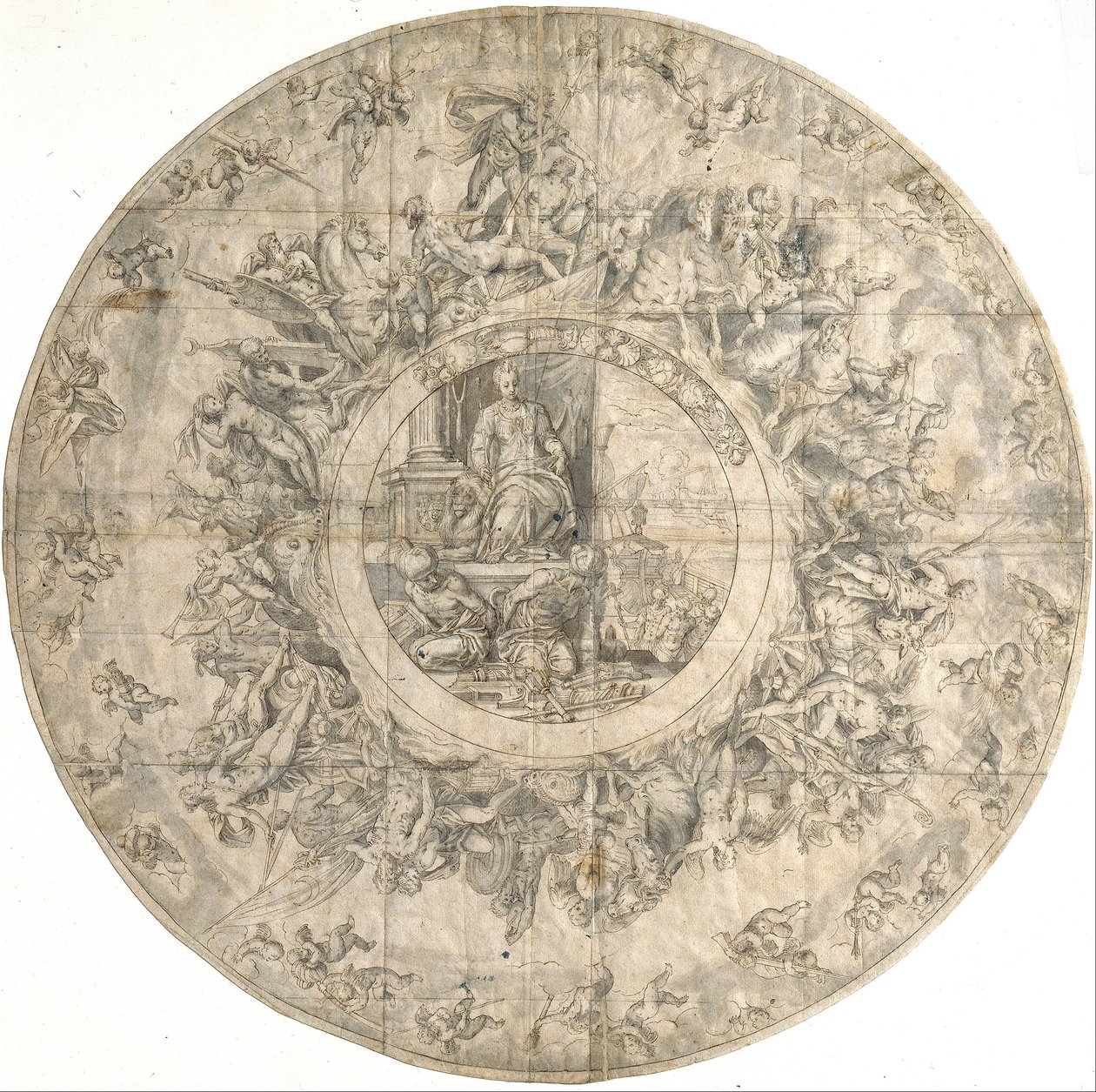 Diseño para un plato ornamental que muestra el triunfo de Venecia sobre los turcos de Unbekannt Unbekannt