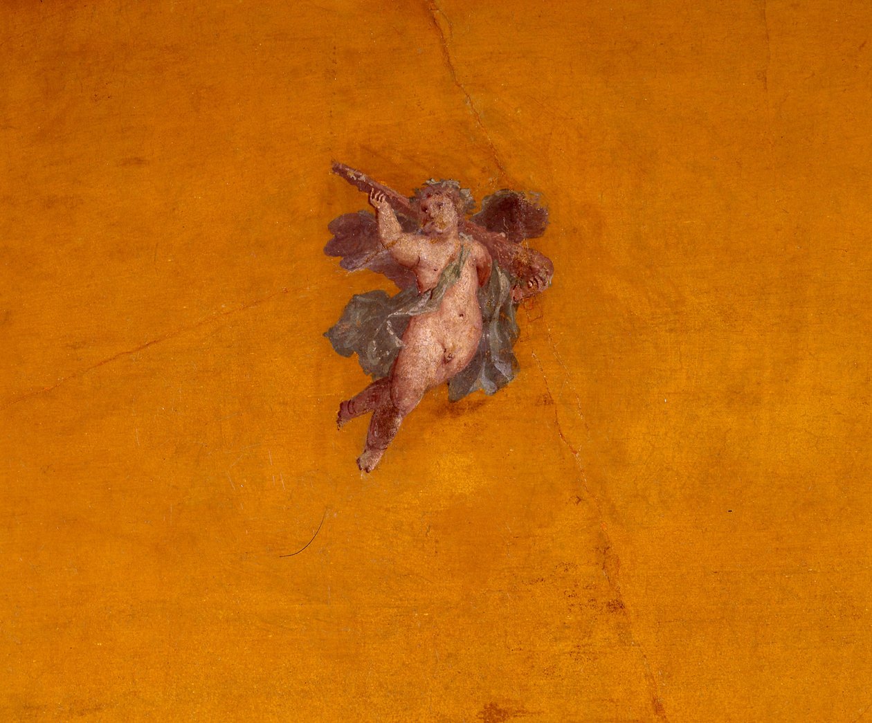 Fragmento de Pintura Mural con un Eros Volador de Unbekannt Unbekannt