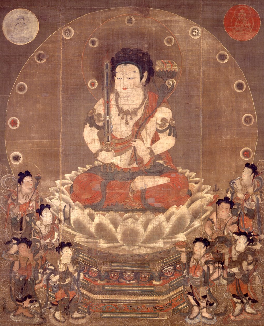 Hachiji-Monju (Asta-Sikha Manjusri) y ocho asistentes de Unbekannt Unbekannt