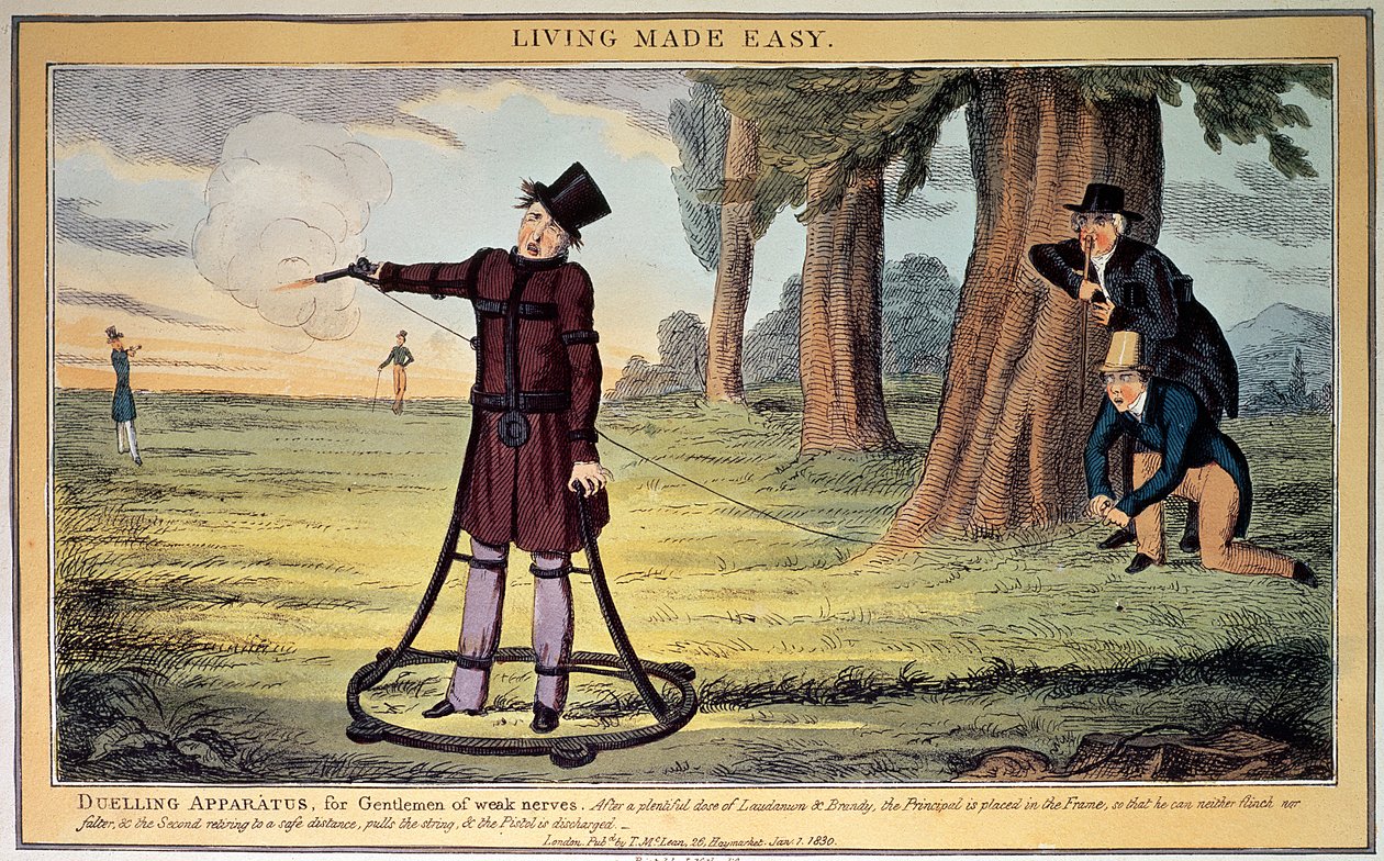 La vida hecha fácil; aparato de duelo para caballeros de nervios débiles, impreso por J. Netherclift y publicado por T. McLean, 1830 de Unbekannt Unbekannt