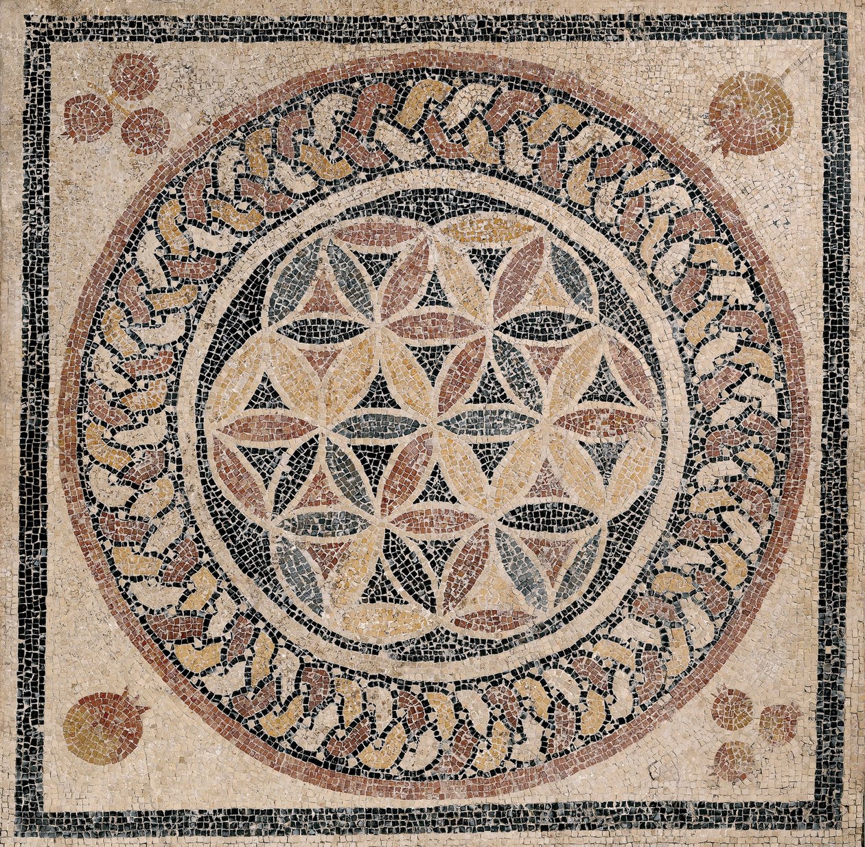 Piso de mosaico de una casa de baños en el palacio de Herodes de Unbekannt Unbekannt