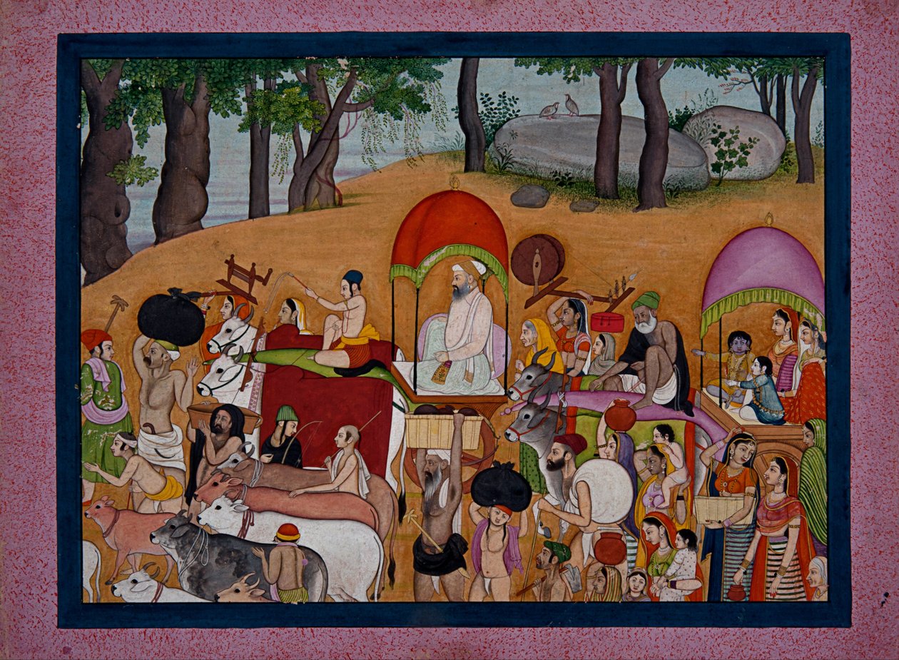 Nanda y otros pastores moviéndose a Vrindavana basado en la historia del Bhagavata-Purana de Unbekannt Unbekannt