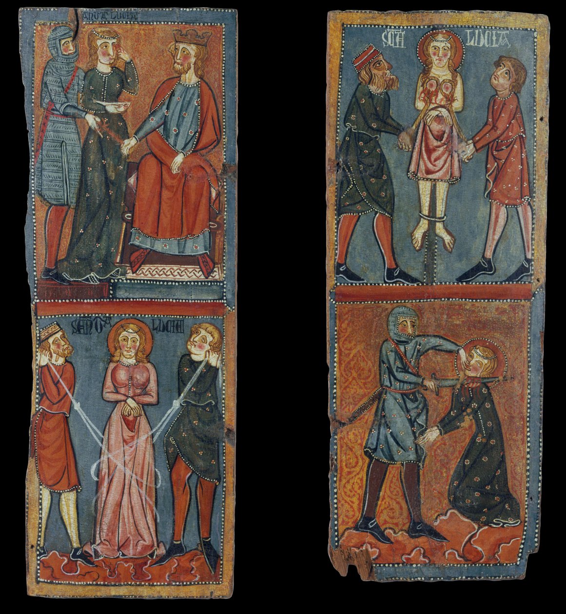 Paneles con escenas del martirio de Santa Lucía de Unbekannt Unbekannt