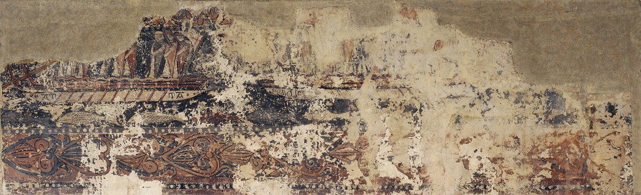 Pinturas profanas de Sigena: Batalla naval entre una galera cristiana y una galera sarracena de Unbekannt Unbekannt