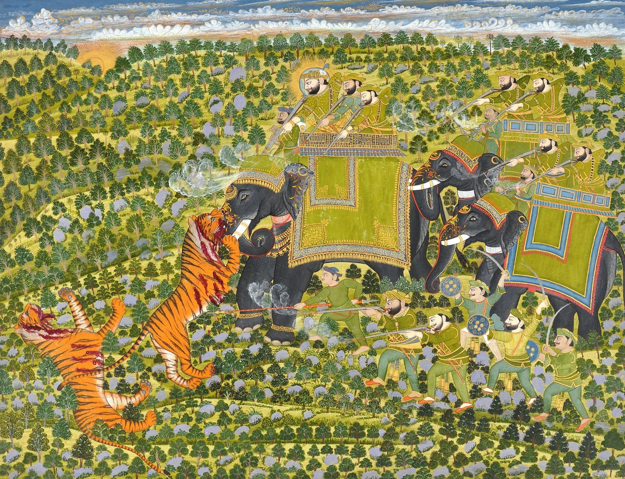 Raghuraj Singh cazando tigres en Datia de Unbekannt Unbekannt