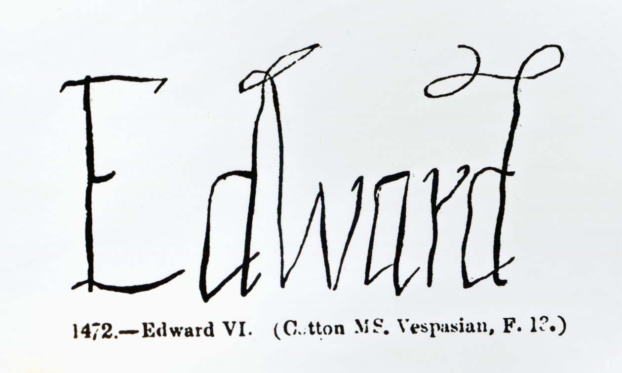 Reproducción de la firma de Eduardo VI (1537-1553) de Unbekannt Unbekannt