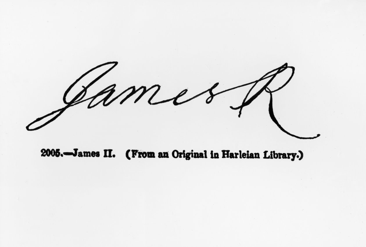Reproducción de la firma de Jacobo II (1633-1701) de Unbekannt Unbekannt