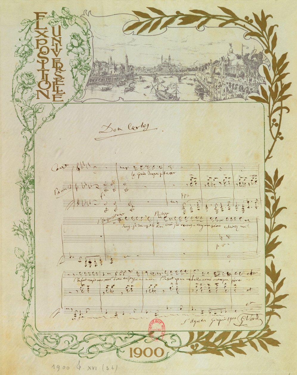 Partitura de la ópera, 