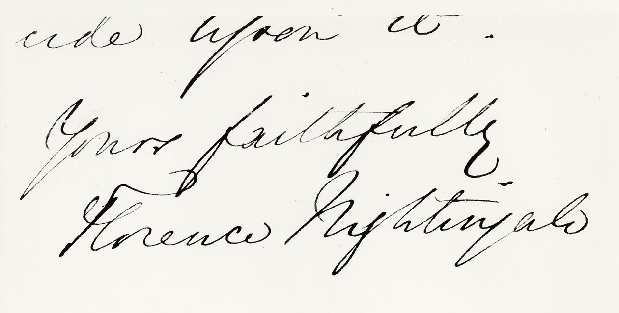 Firma de Florence Nightingale (1820-1910) de Unbekannt Unbekannt