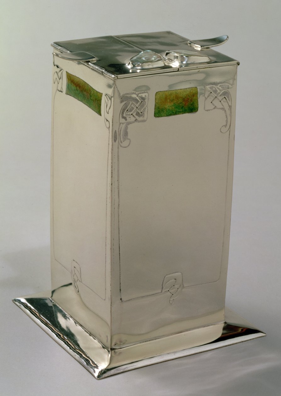 Caja de galletas de plata y esmalte, por Archibald Knox, 1901 de Unbekannt Unbekannt