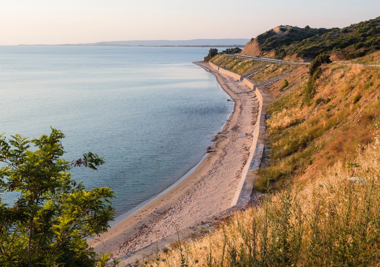 La playa en Anzac Cove, mirando al norte de Unbekannt Unbekannt