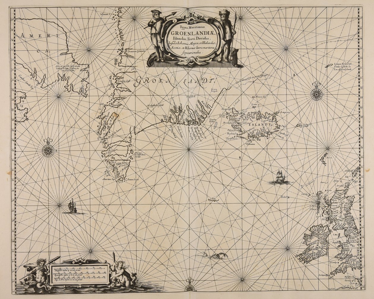 Mapa marítimo de Groenlandia, Islandia, Estrecho de Davis, Isla Jan Mayen y las costas septentrionales de Escocia e Irlanda de Unbekannt Unbekannt