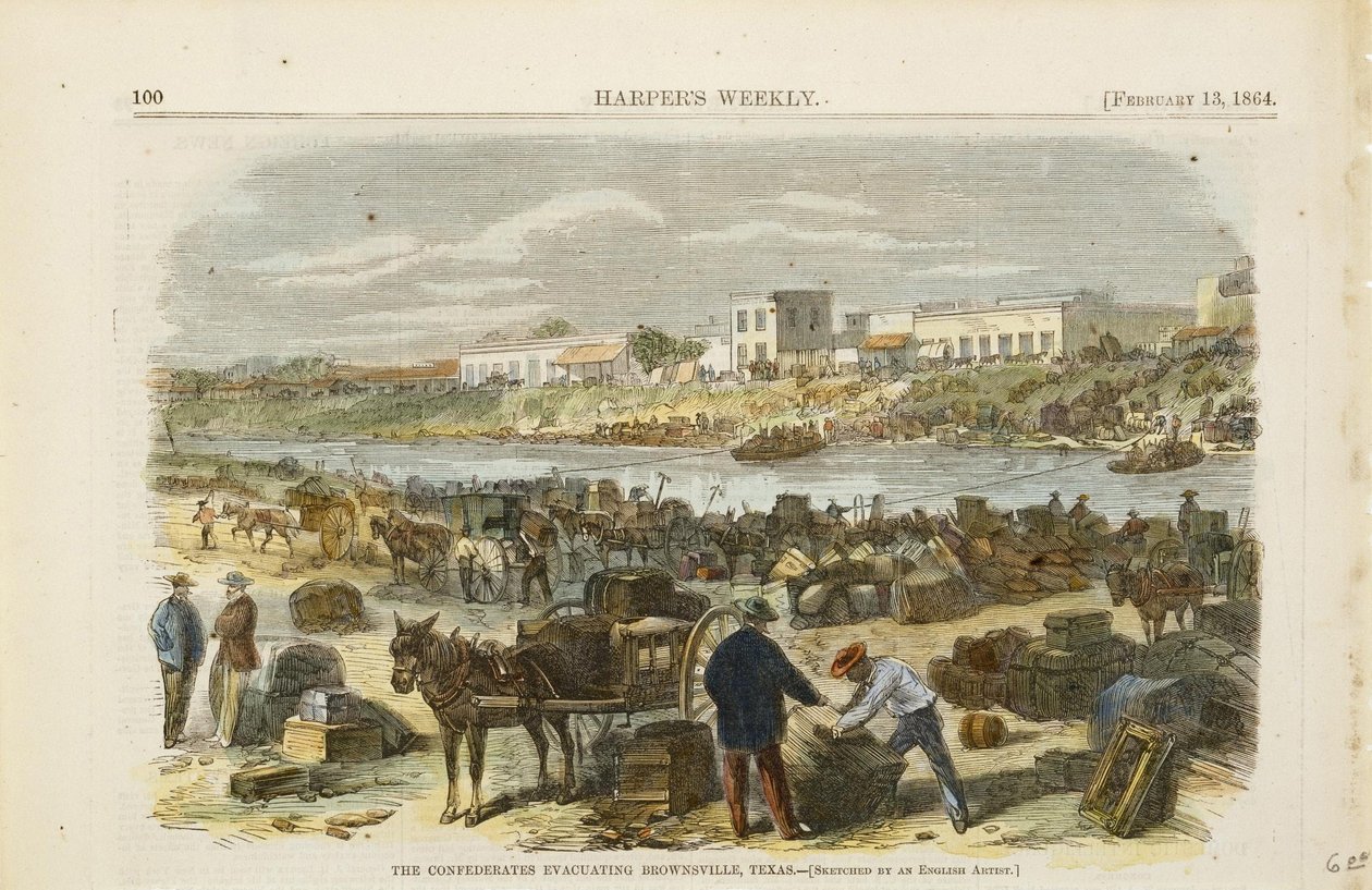 Los confederados evacuando Brownsville, Texas de Unbekannt Unbekannt