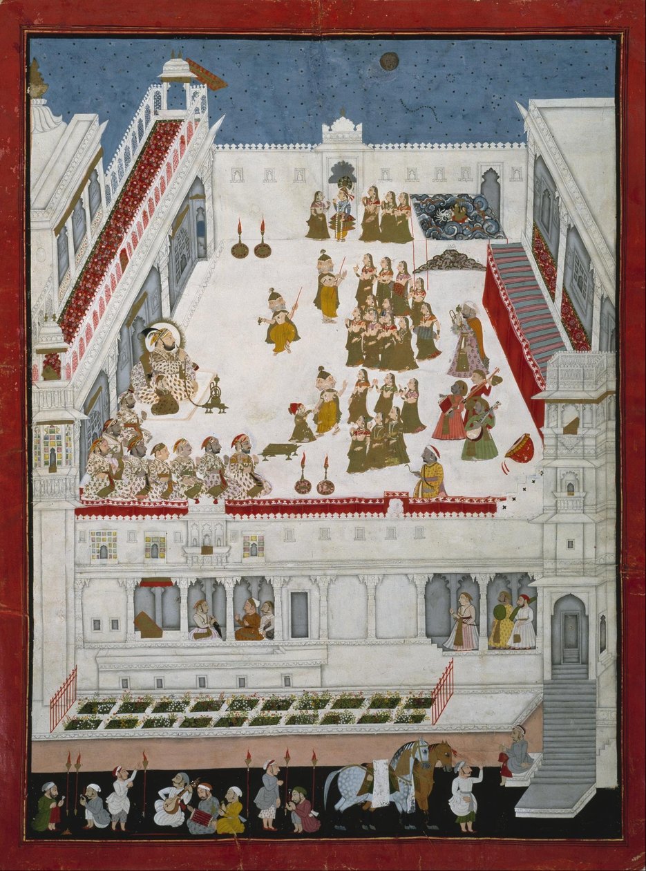 Maharana Jagat Singh II y Nobles Observando las Danzas Raslila de Unbekannt Unbekannt