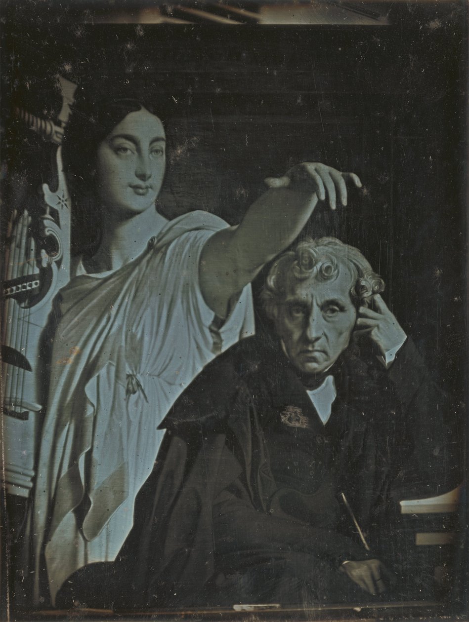 Desconocido, francés - (Pintura de Ingres de Maria Luigi Carlo Zenobio Salvatore Cherubini y su musa) de Unbekannt Unbekannt