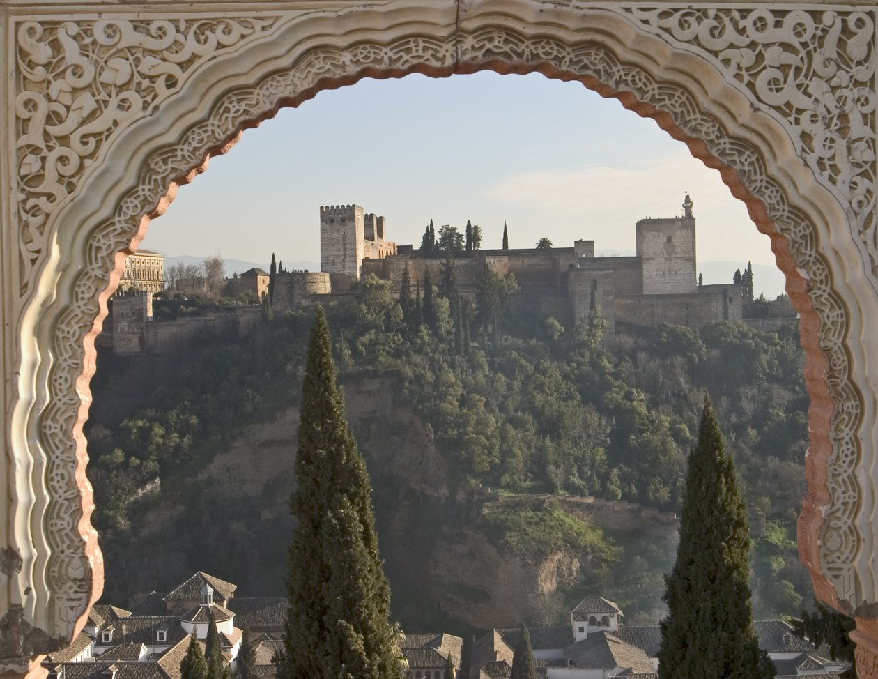 Vista a través de Albaicín hacia La Alhambra de Unbekannt Unbekannt
