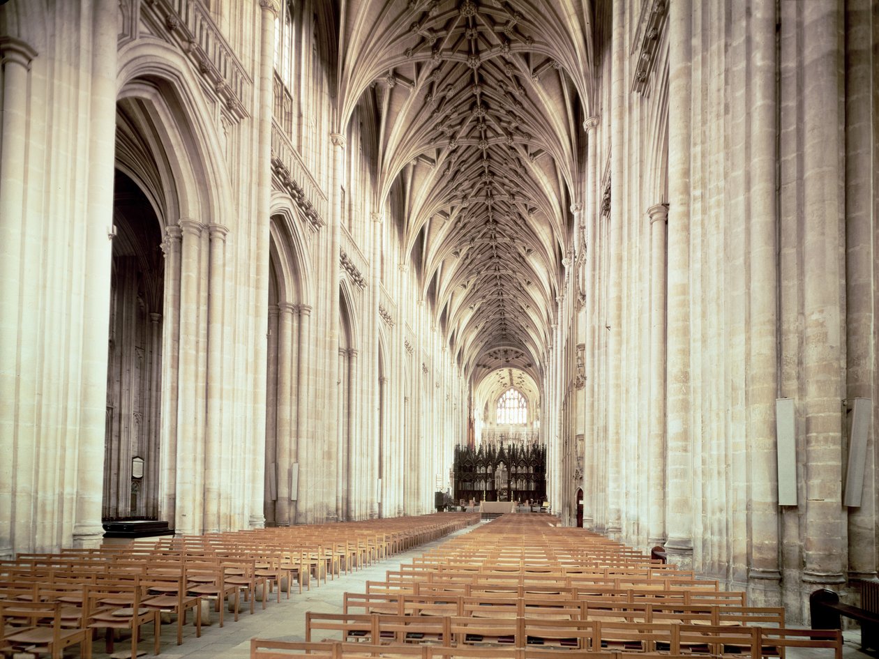 Vista de la nave, remodelada por William of Wykeham desde c.1394 de Unbekannt Unbekannt