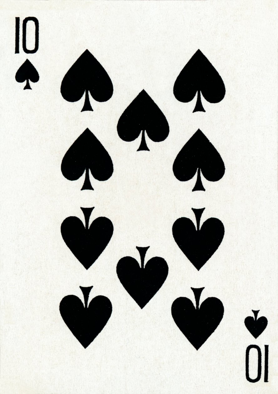 10 de espadas de una baraja de cartas de Goodall & Son Ltd., c1940 de Unbekannt